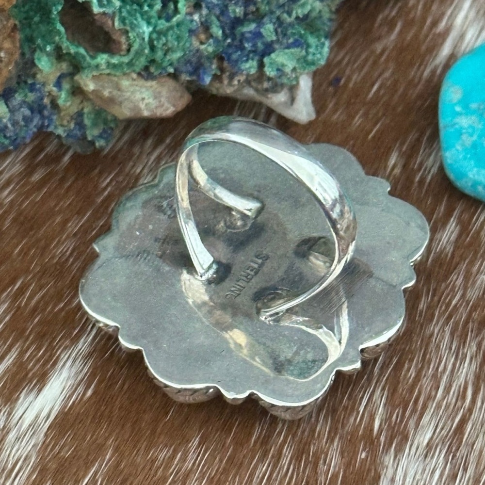 Kingman Turquoise Cluster Statement Sterling Silv… - image 6